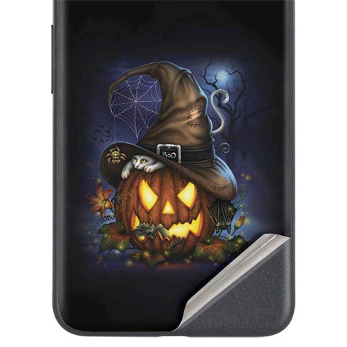 Halloween Cat and Jack O Lantern Pumpkin by Sarah Richter Google Pixel 5a Skin